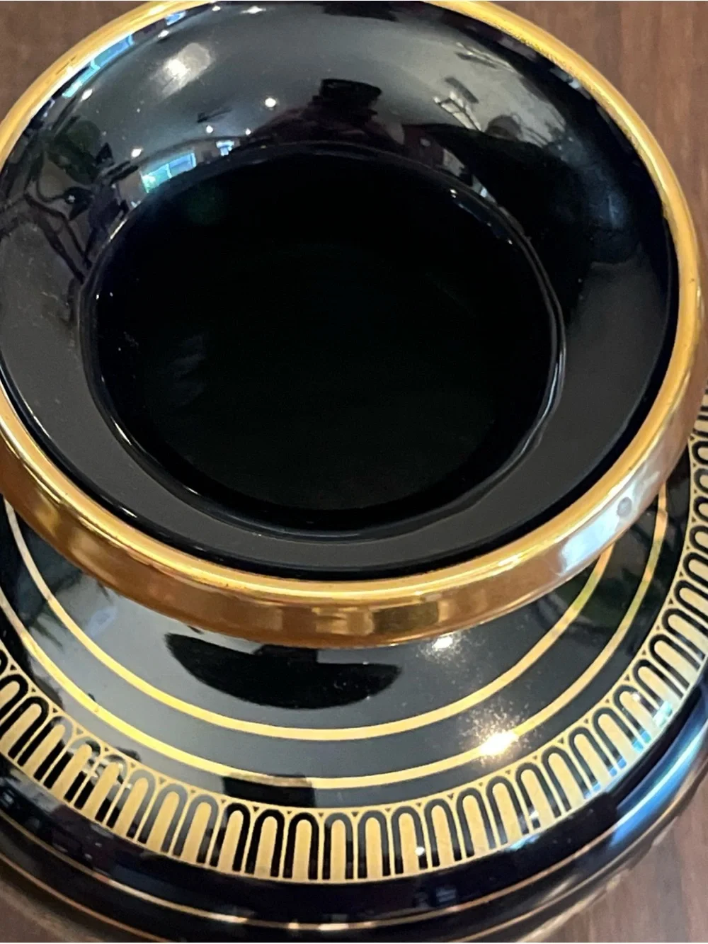 Black and Gold Decorative Urn Vase - Classic Greek Motif
